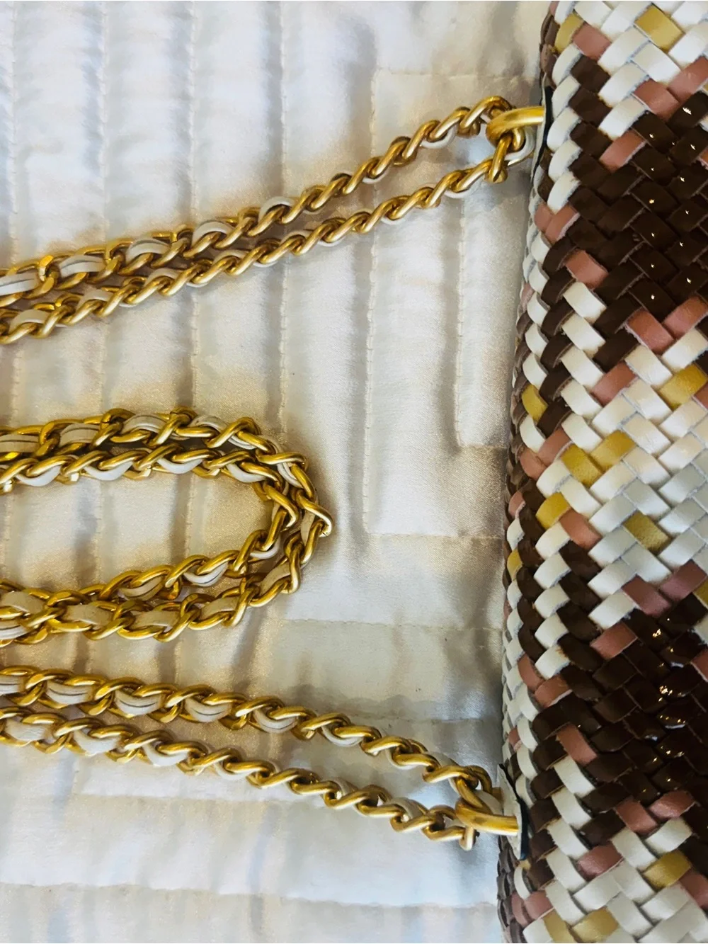 Tory Burch Multicolor Woven Leather Crossbody Bag